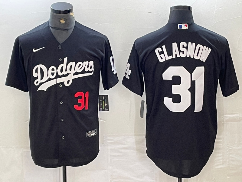 Men's Los Angeles Dodgers Tyler Glasnow #31 Black Jersey